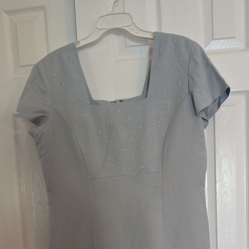 Powder blue shift dress
